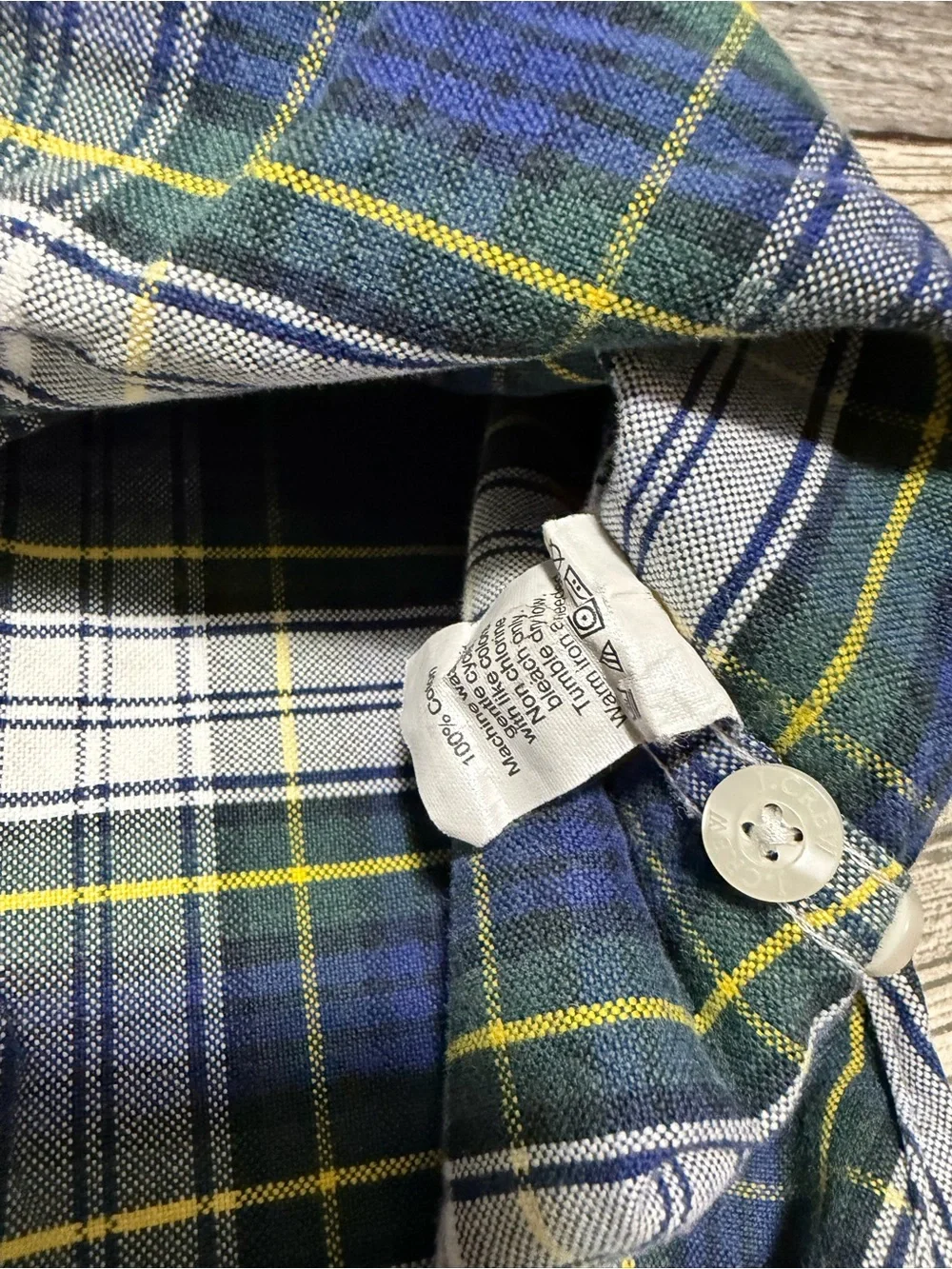 J.Crew Oxford Slim Fit Plaid Button Up Shirt Men’s S Blue Green